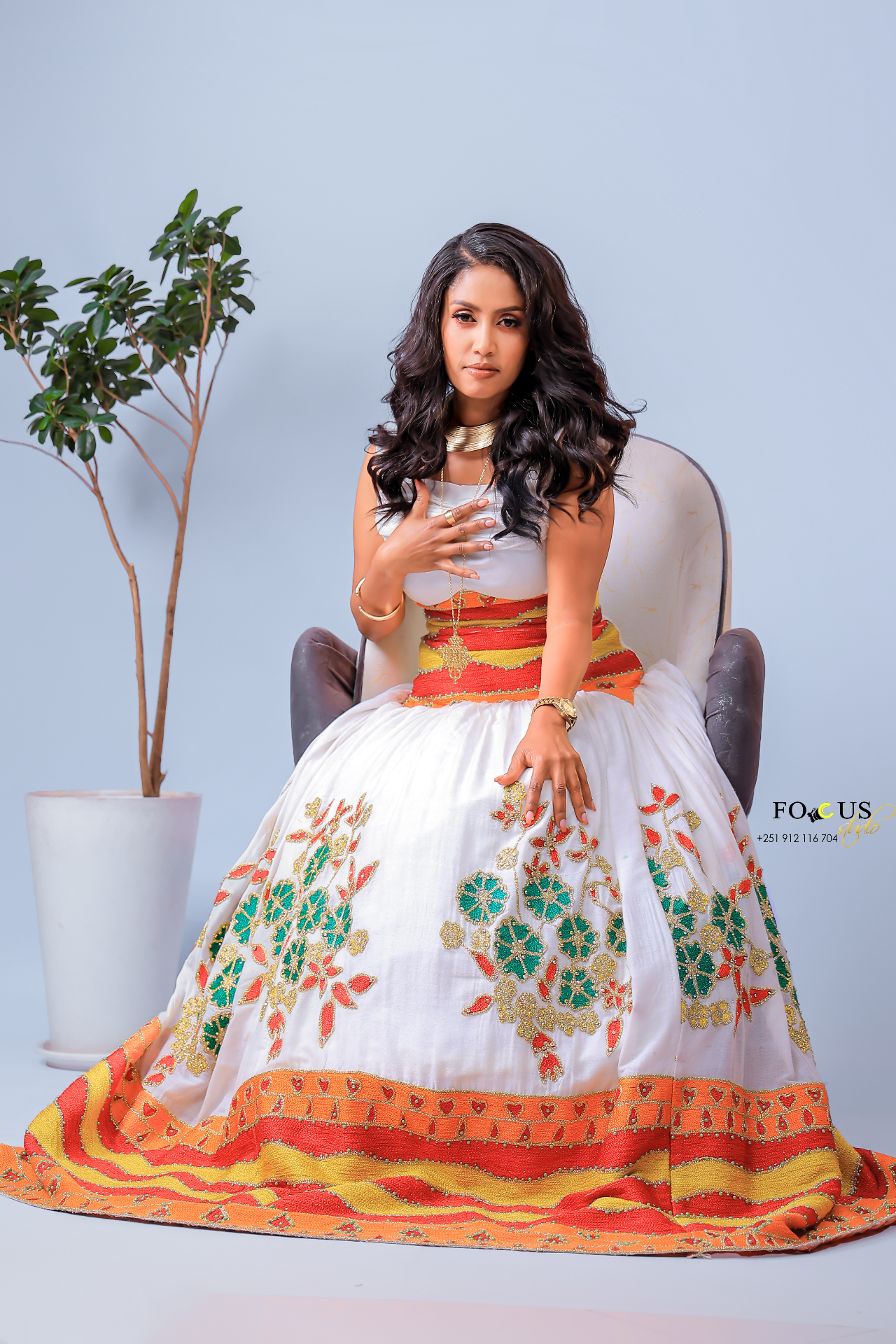 A luxury custom fashion look from the atelier