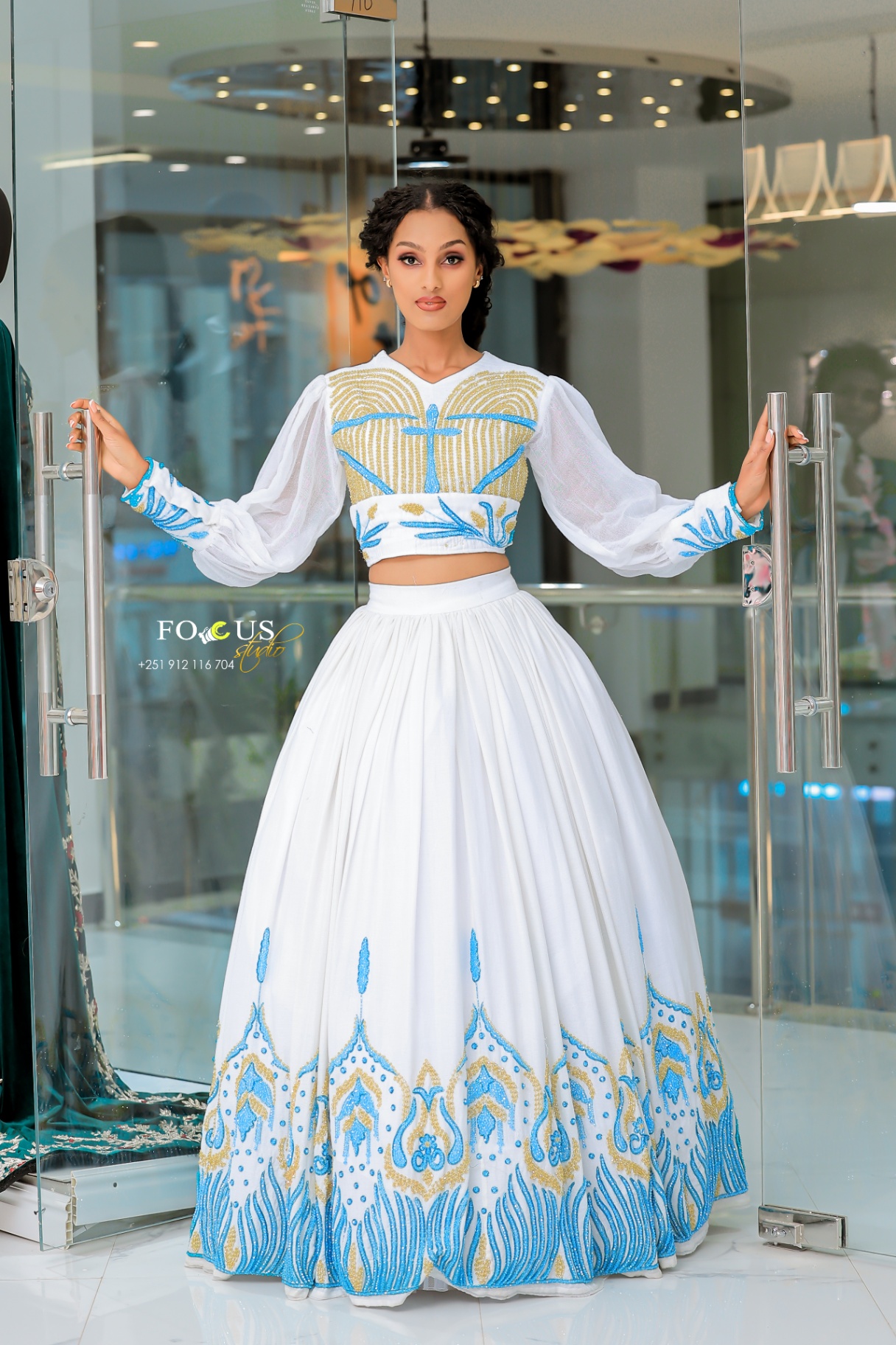 A ceremonial Ethiopian fashion piece in the atelier collection